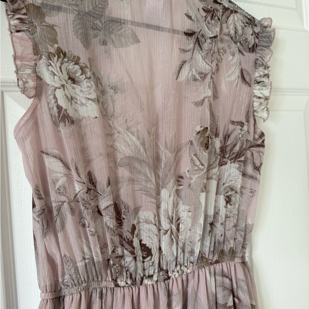 Floral Pink Sleeveless Dress - Picture 3 of 6